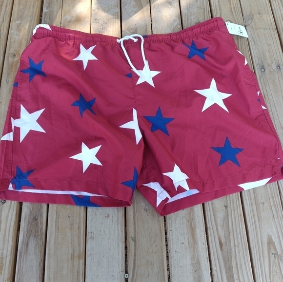New Men's Walnut & 39th Red White & Blue Swim Trunks Size XXL 4th of July - Picture 1 of 3